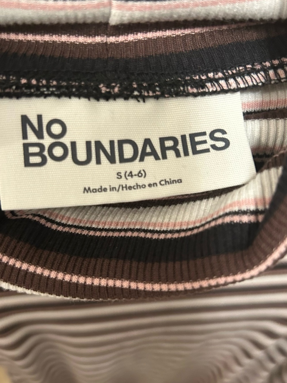 No Boundaries Brown & White Striped Long-Sleeve Turtleneck Top - Picture 2 of 3